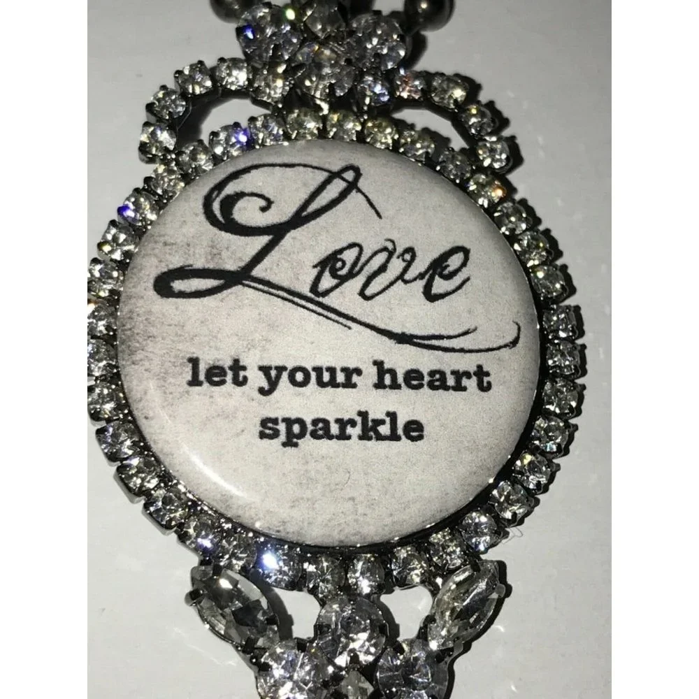 Love Let Your Heart Sparkle Adjustable Boutique‎ Bling NECKLACE Costume Jewelry